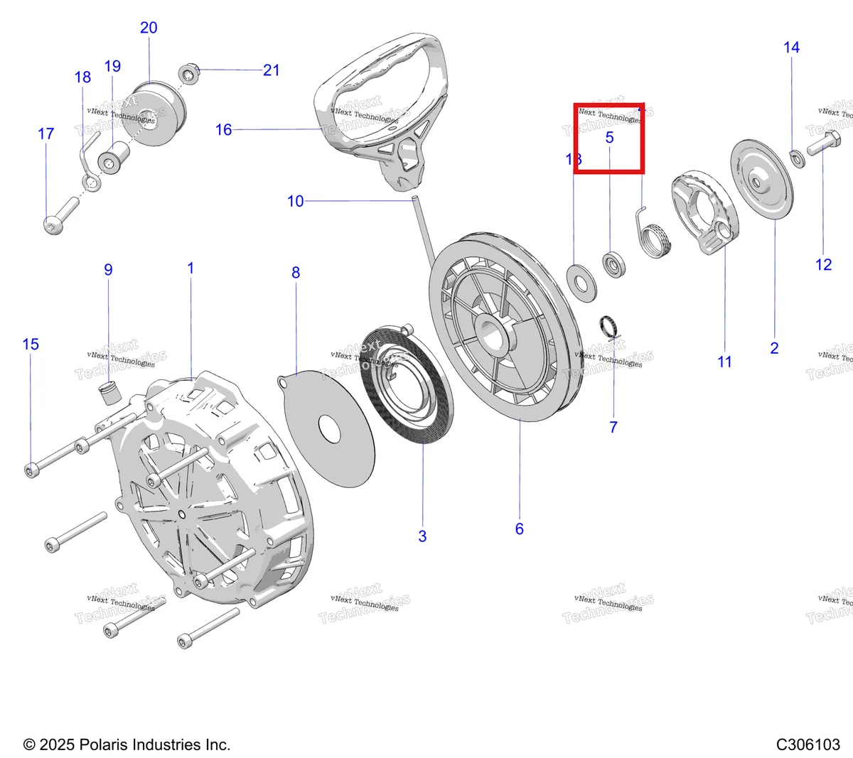 Деталь 3023302 на схеме узла Engine, Recoil Starter S27ajn8rs