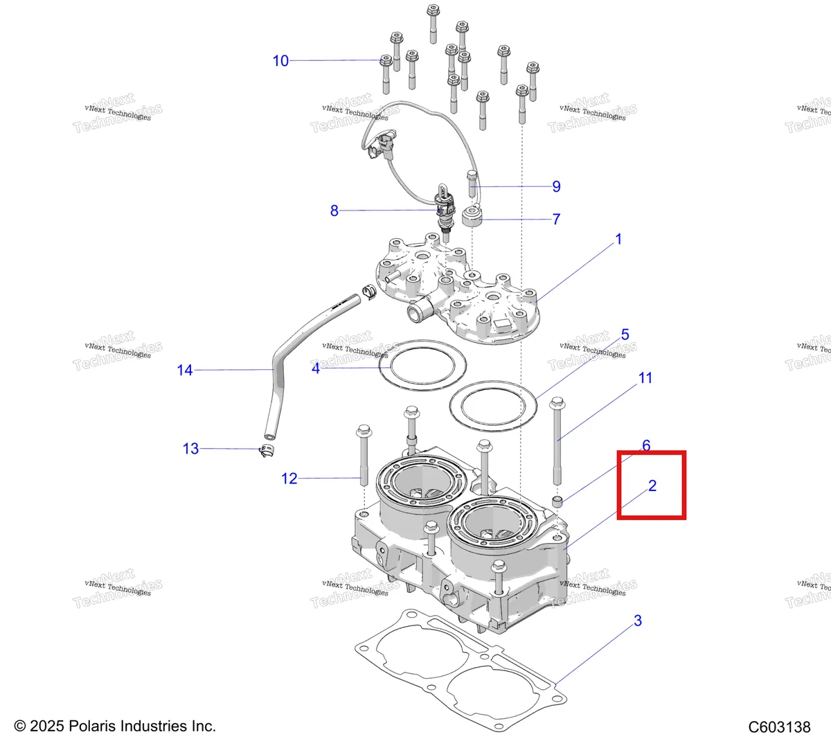 Деталь 3023433 на схеме узла Engine, Cylinder & Cylinder Head