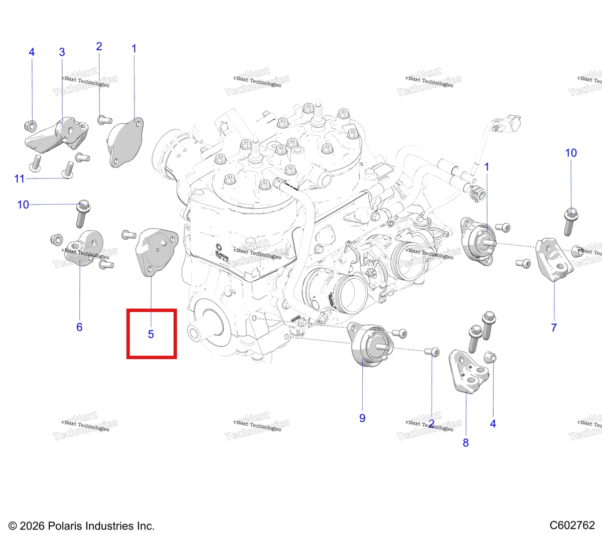Деталь 3023534 на схеме узла Engine, Mounting & Long Block