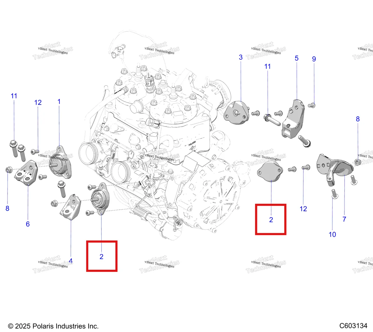 Деталь 3023612 на схеме узла Engine, Mounting & Long Block S27ajn8rs