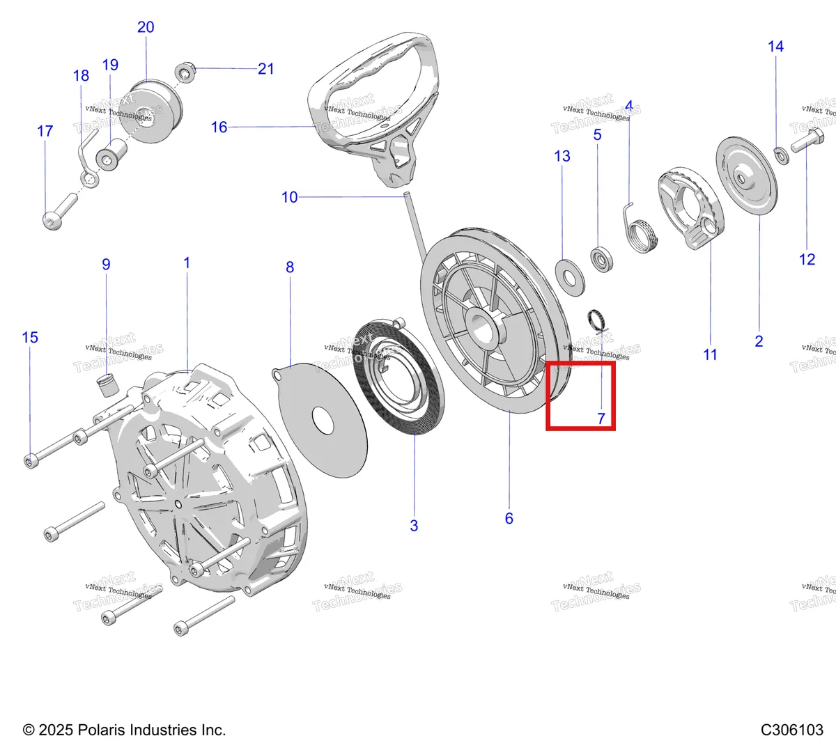 Деталь 3041994 на схеме узла Engine, Recoil Starter