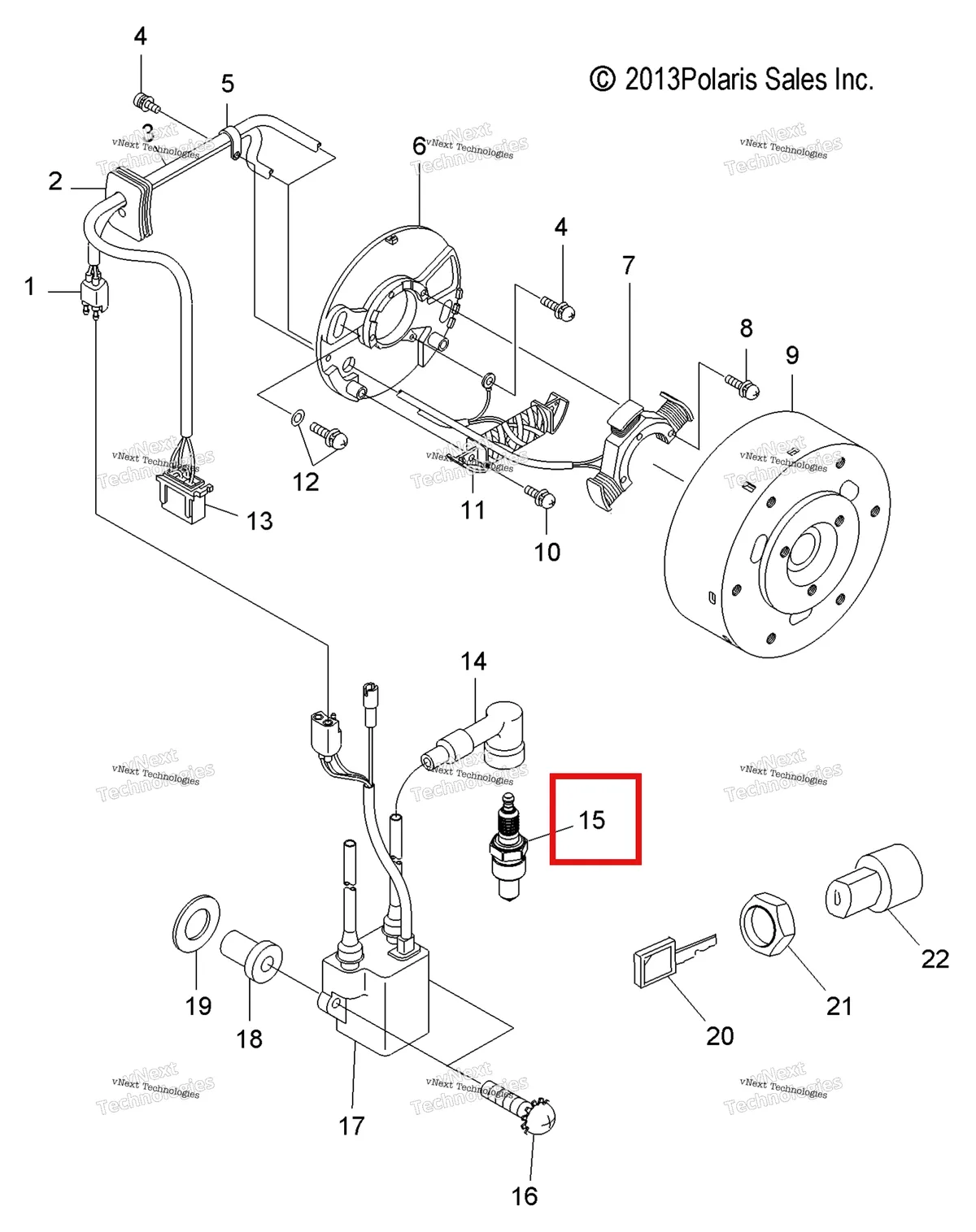Деталь 3070166 на схеме узла Electrical, Ignition System & Switch