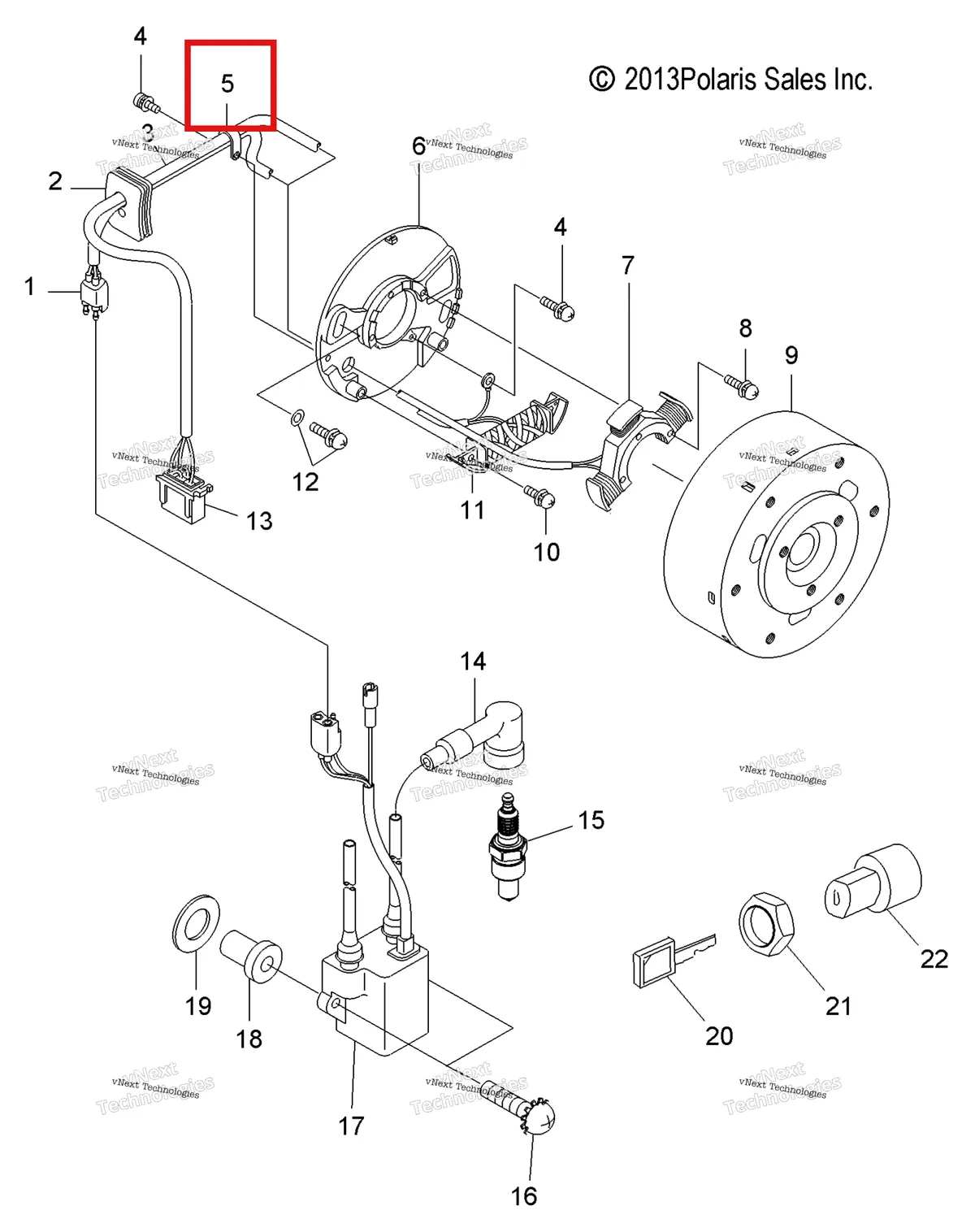 Деталь 3081296 (Discontinued Polaris Widetrak LX (2006) (3081296)) на схеме узла Electrical, Ignition System & Switch