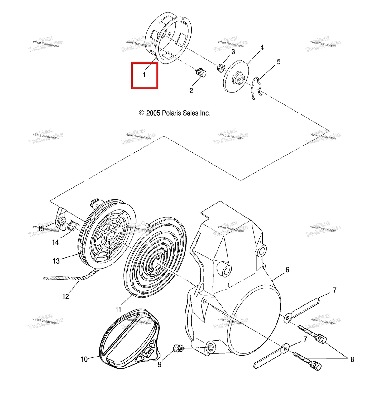 Деталь 3083312 (Шкив STARTING Polaris Widetrak LX (2006) (3083312)) на схеме узла Engine, Recoil Starter
