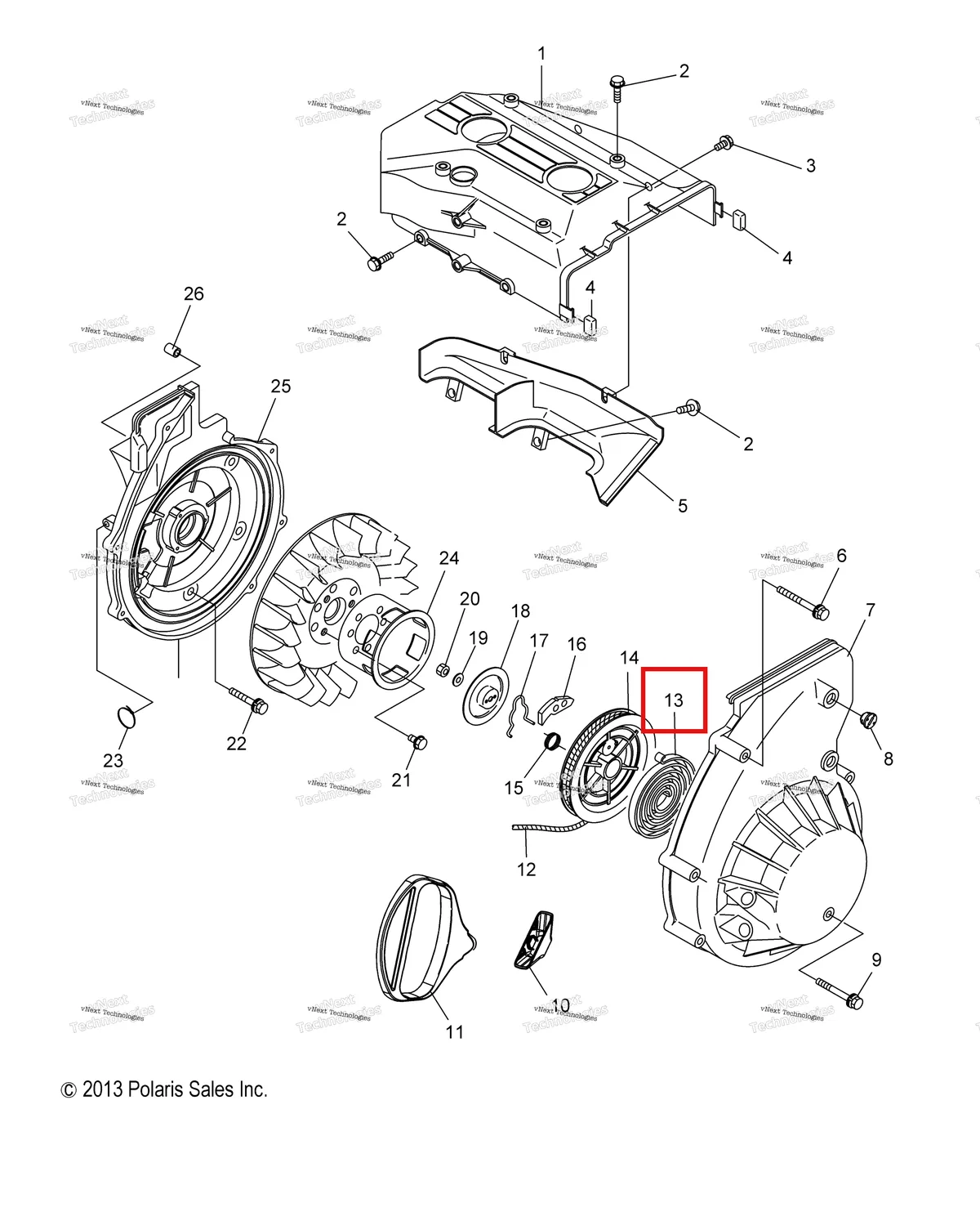 Деталь 3083376 на схеме узла Engine, Blower Housing & Recoil Starter
