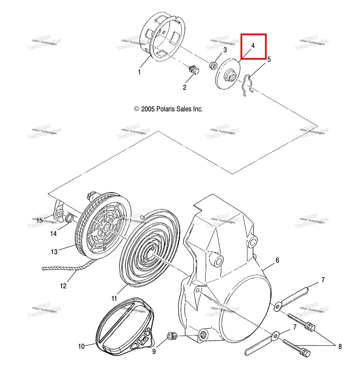 Деталь 3083464 на схеме узла Engine, Recoil Starter
