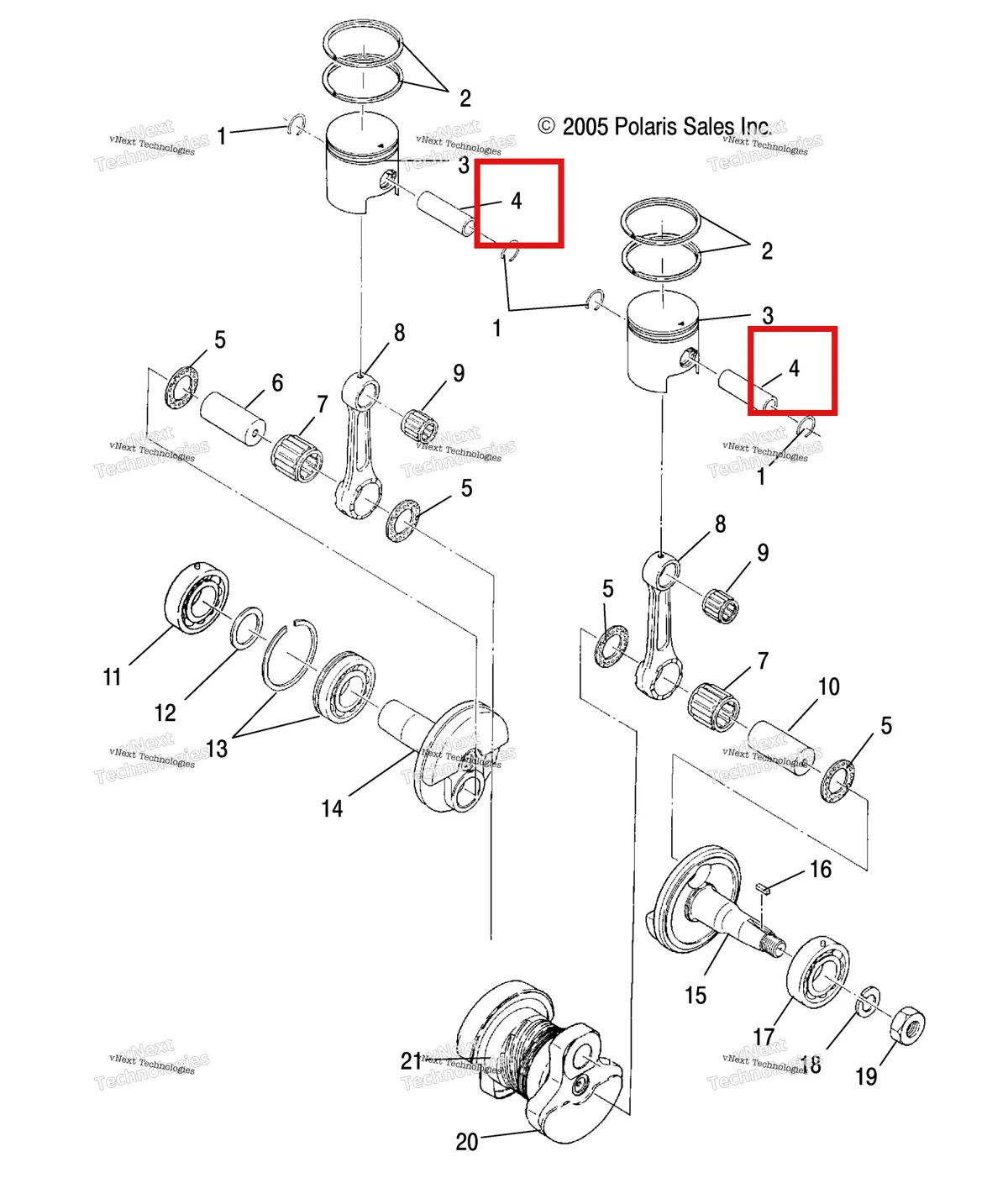 Деталь 3083858 на схеме узла Engine, Piston & Crankshaft