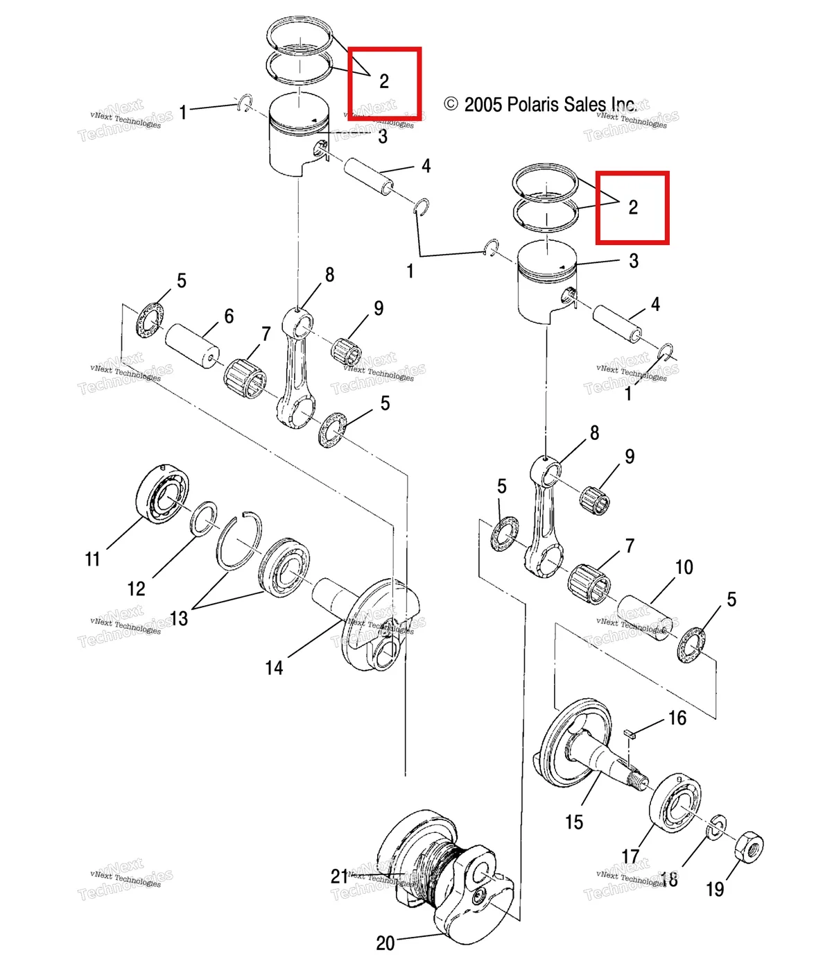 Деталь 3084342 на схеме узла Engine, Piston & Crankshaft