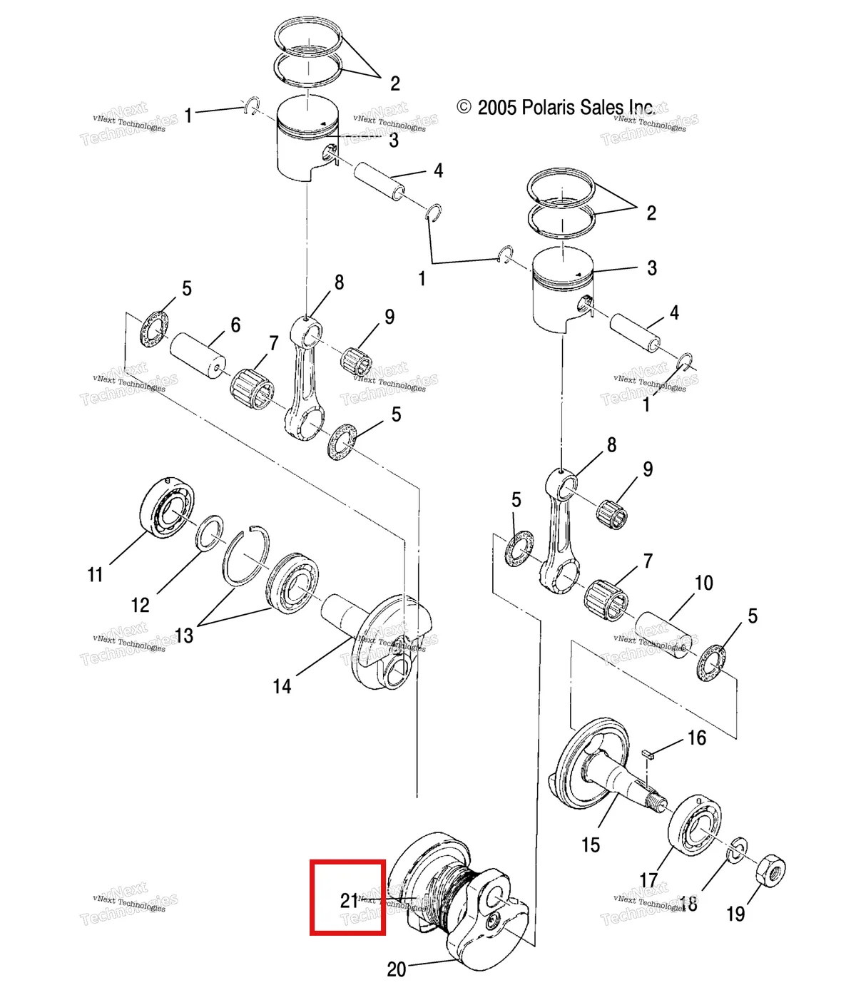 Деталь 3084601 на схеме узла Engine, Piston & Crankshaft
