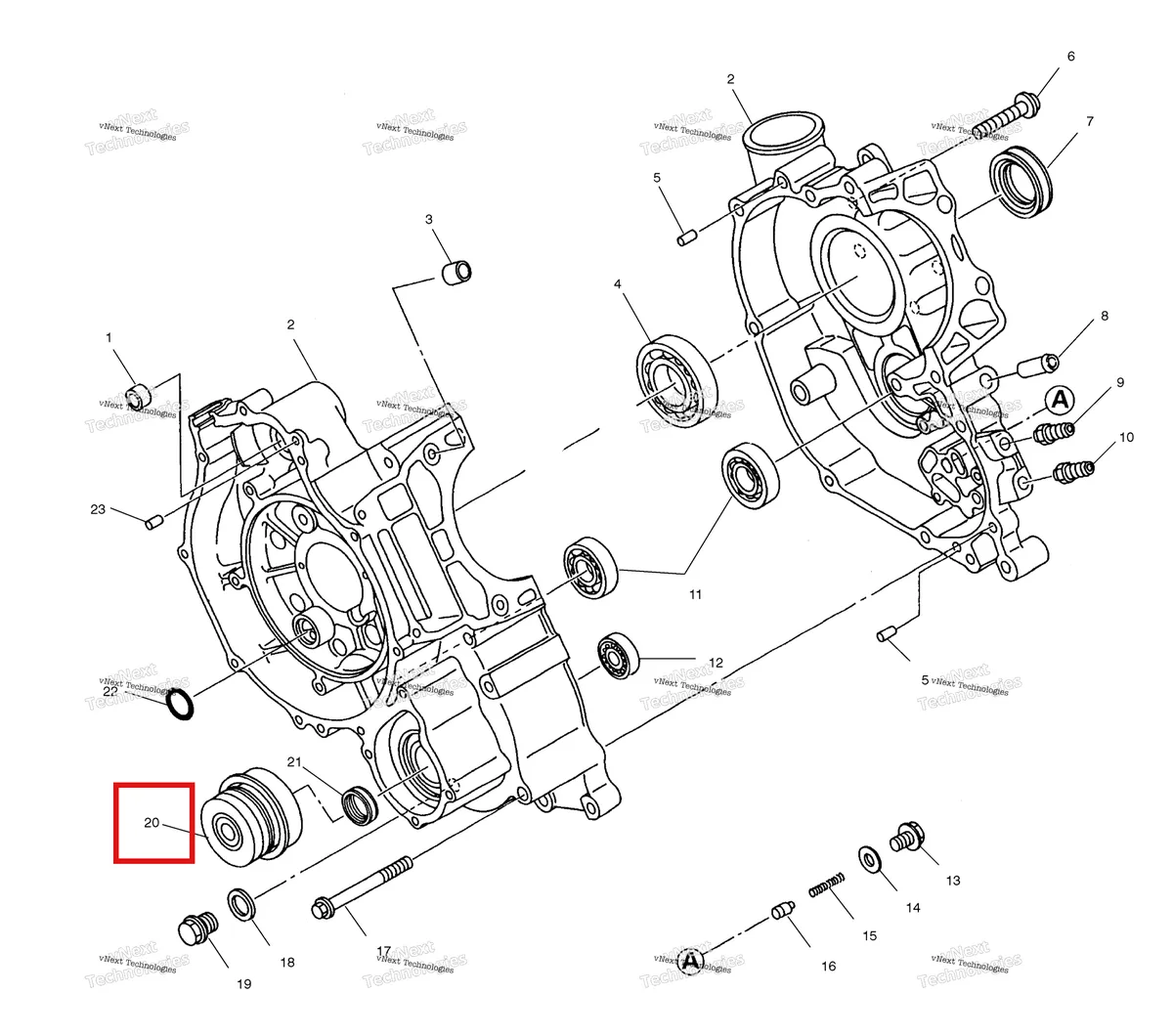Деталь 3084837 на схеме узла Crankcase