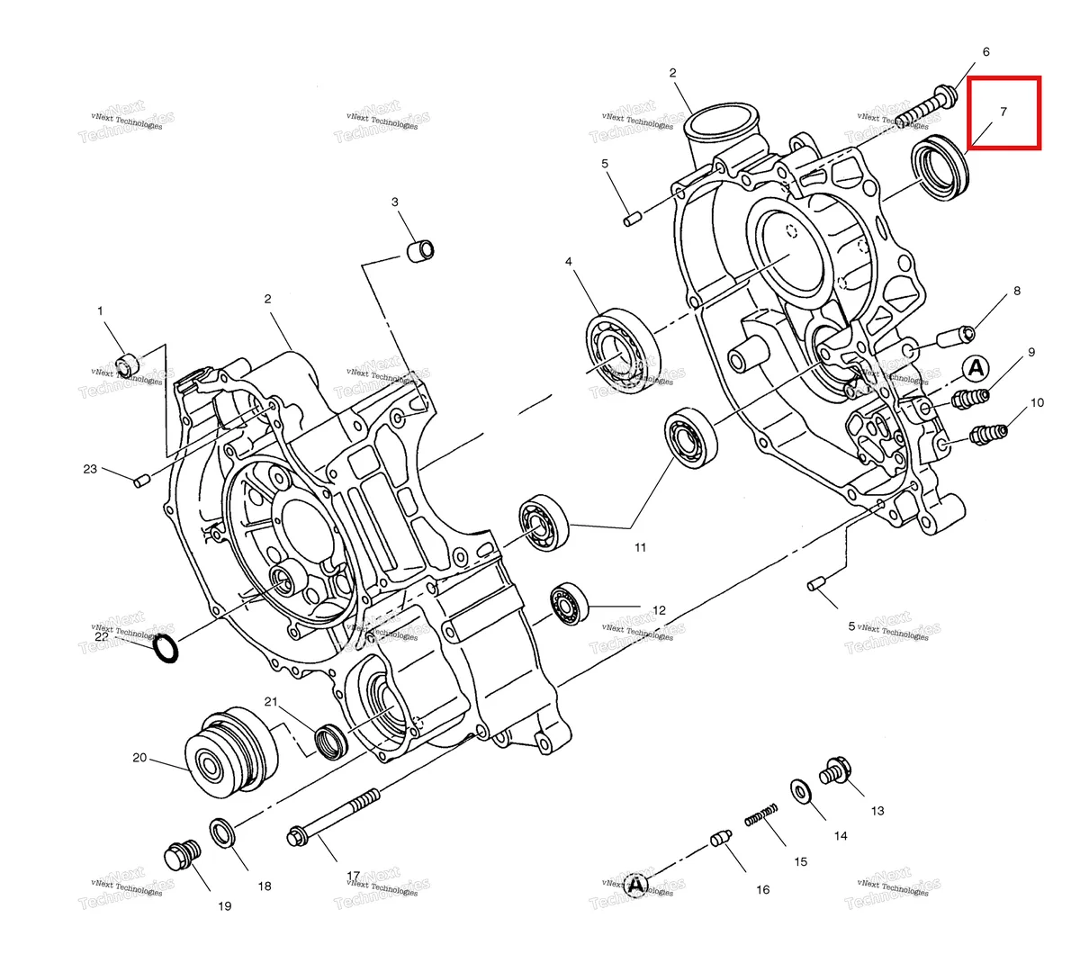 Деталь 3084839 на схеме узла Crankcase