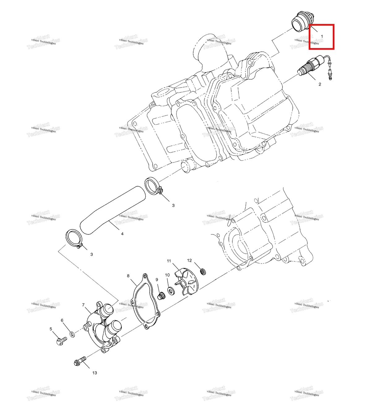 Деталь 3084940 на схеме узла Water Pump