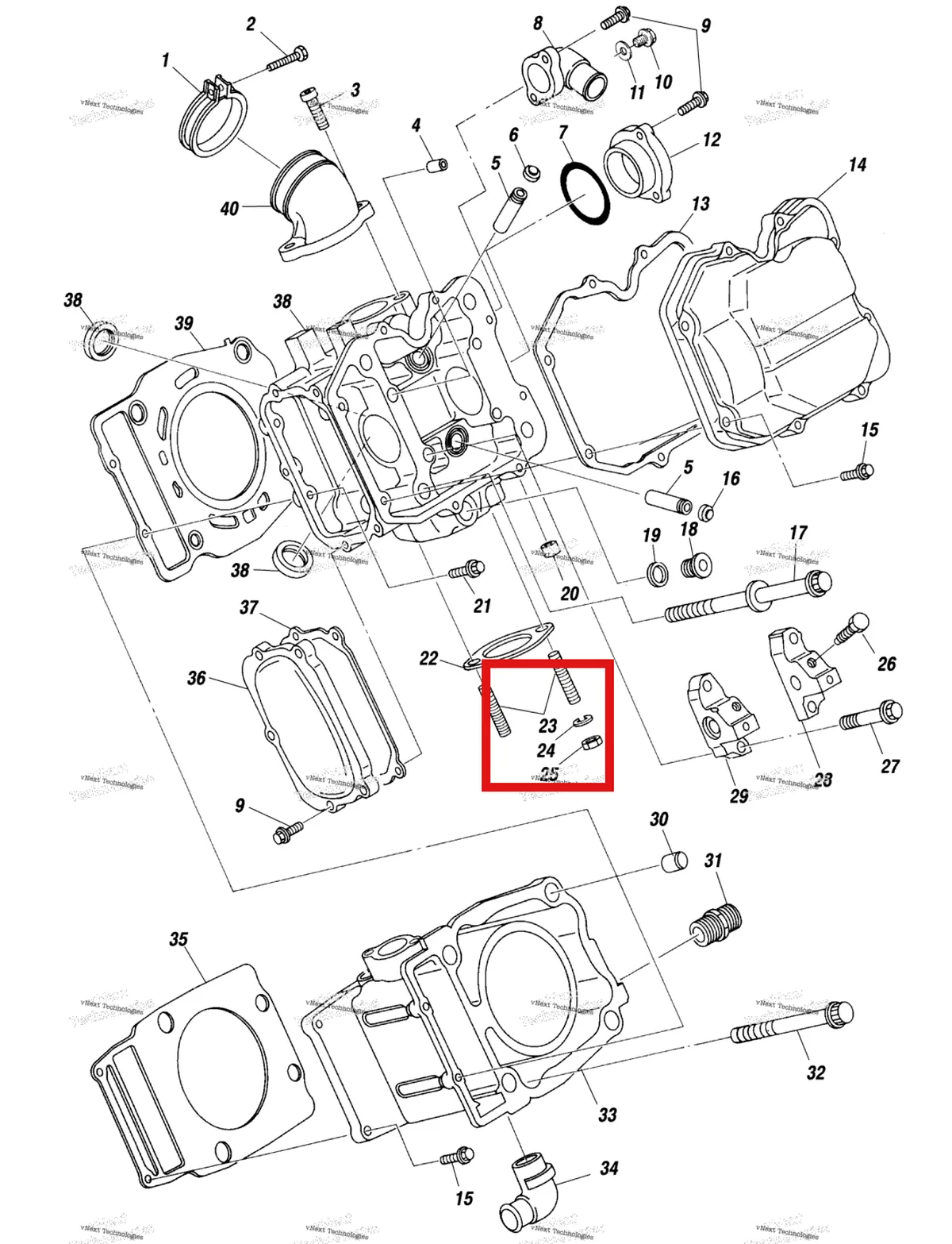Деталь 3085326 (Шпилька Polaris Widetrak LX (2006) (3085326)) на схеме узла Cylinder