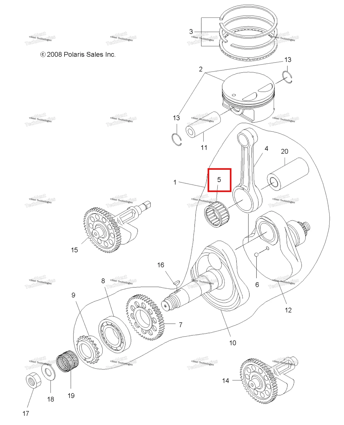 Деталь 3085343 на схеме узла Engine, Crankshaft & Piston