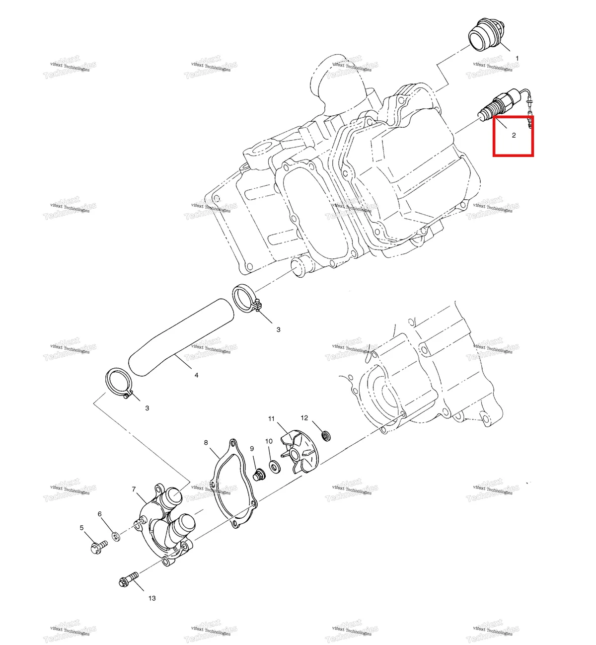 Деталь 3085352 на схеме узла Water Pump
