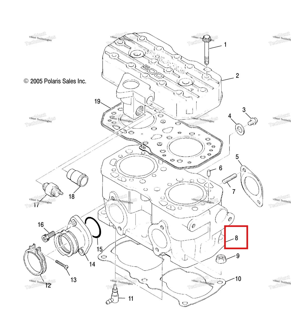 Деталь 3085583 на схеме узла Engine, Cylinder
