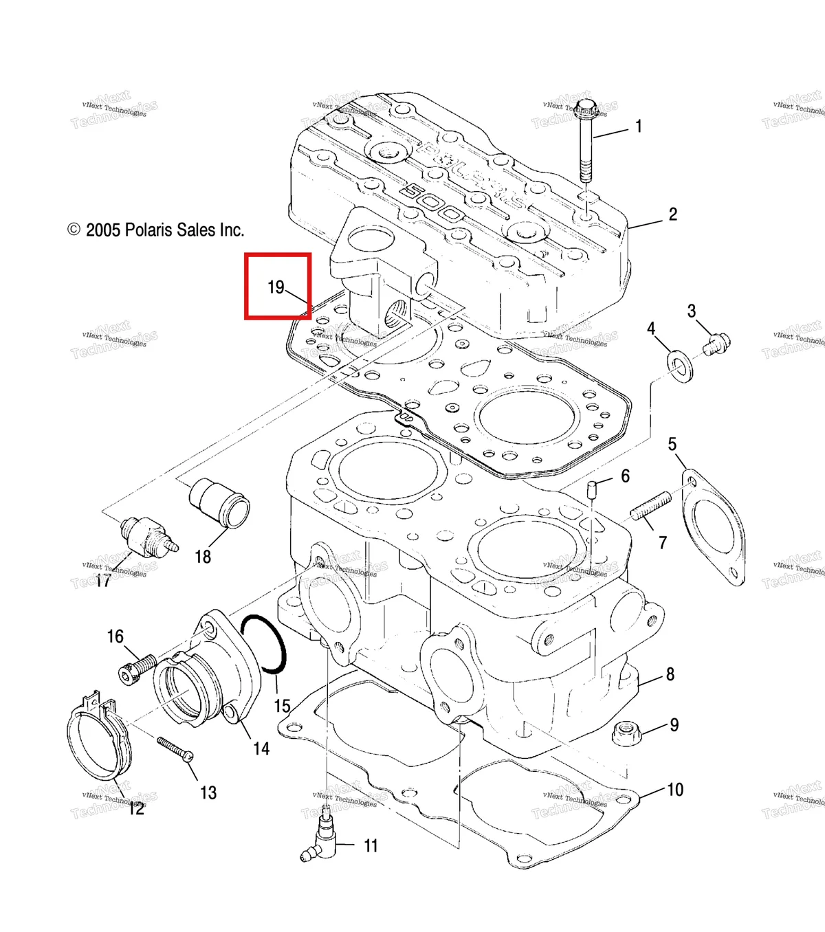 Деталь 3085585 на схеме узла Engine, Cylinder