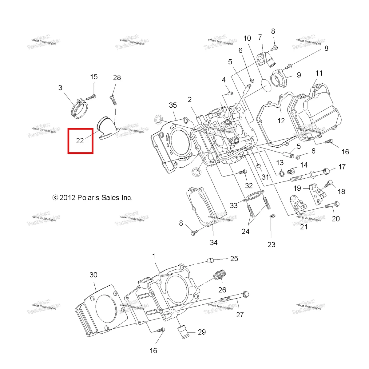 Деталь 3085809 на схеме узла Engine, Cylinder & Head
