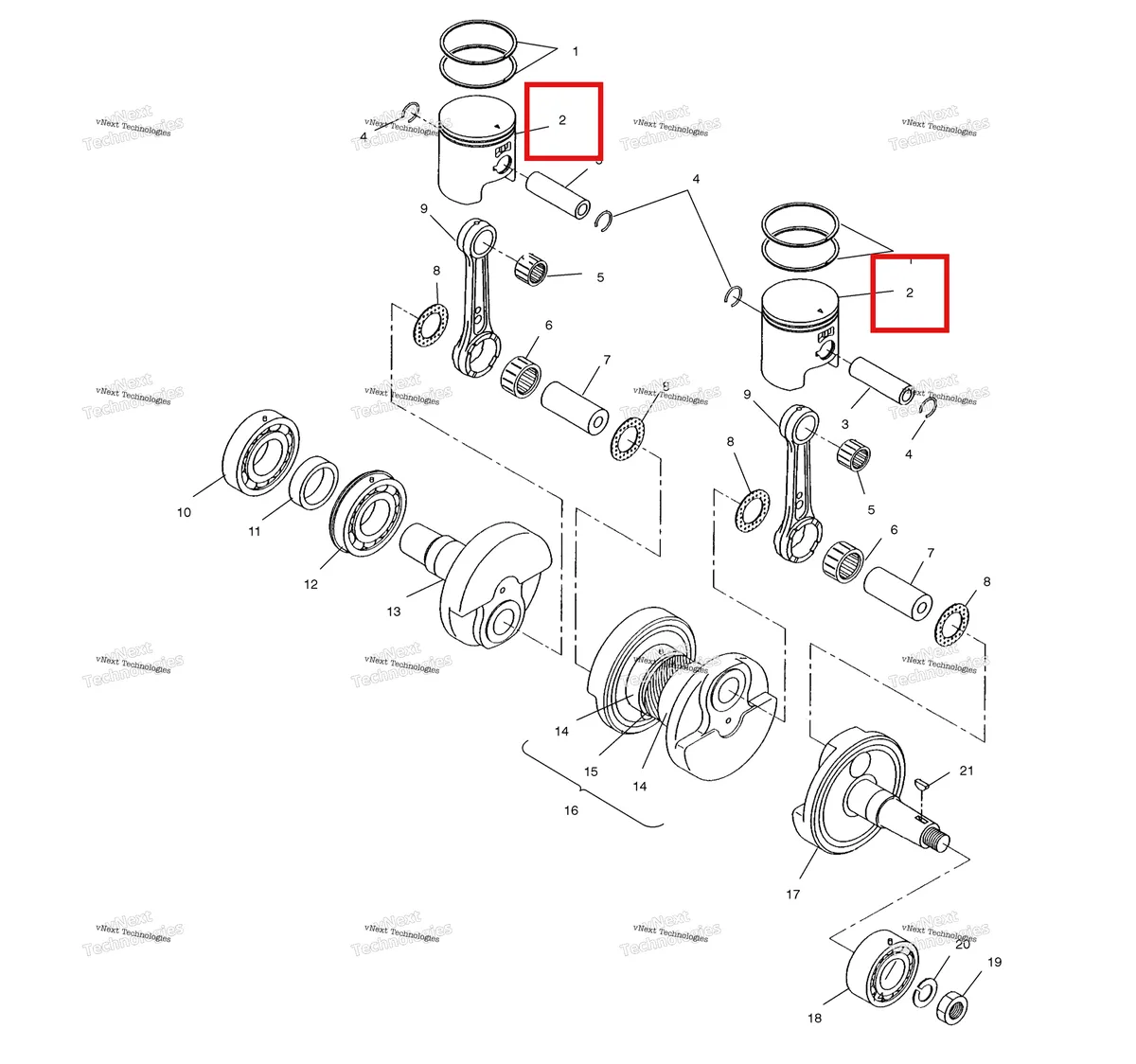 Деталь 3085939 на схеме узла Piston & Crankshaft S00sd5bs