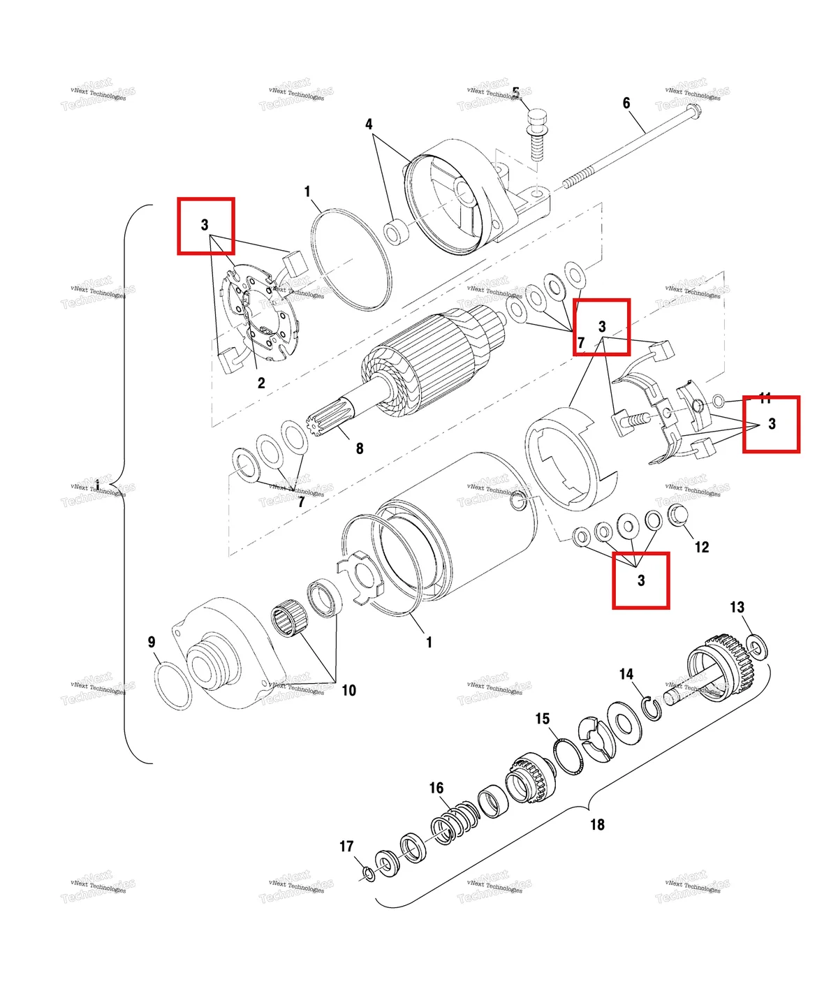 Деталь 3086242 на схеме узла Starting Motor