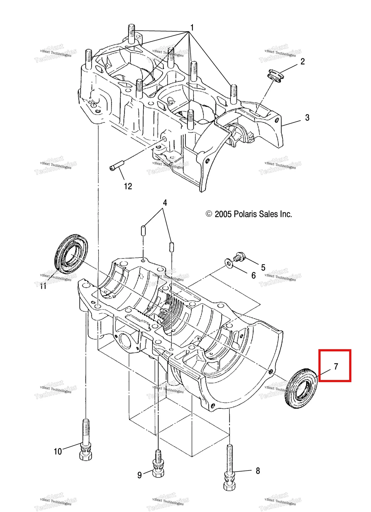 Деталь 3086833 на схеме узла Engine, Crankcase