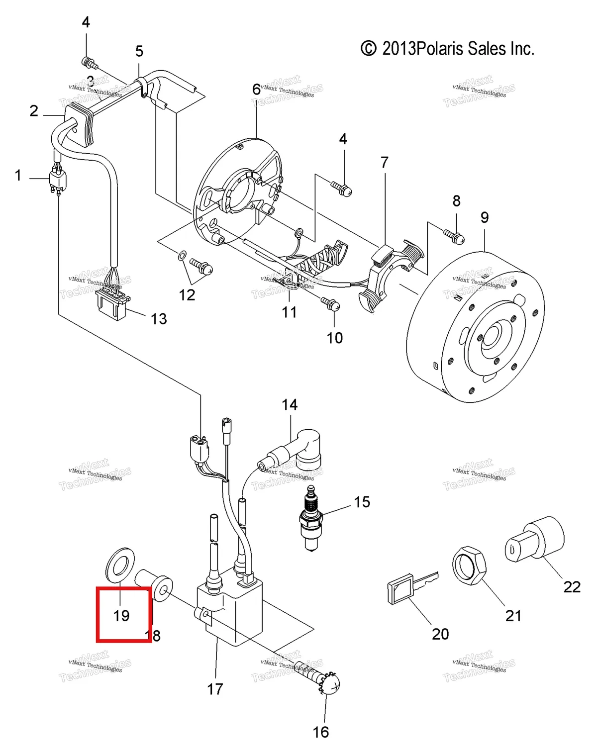 Деталь 3087008 (Discontinued Polaris Widetrak LX (2006) (3087008)) на схеме узла Electrical, Ignition System & Switch