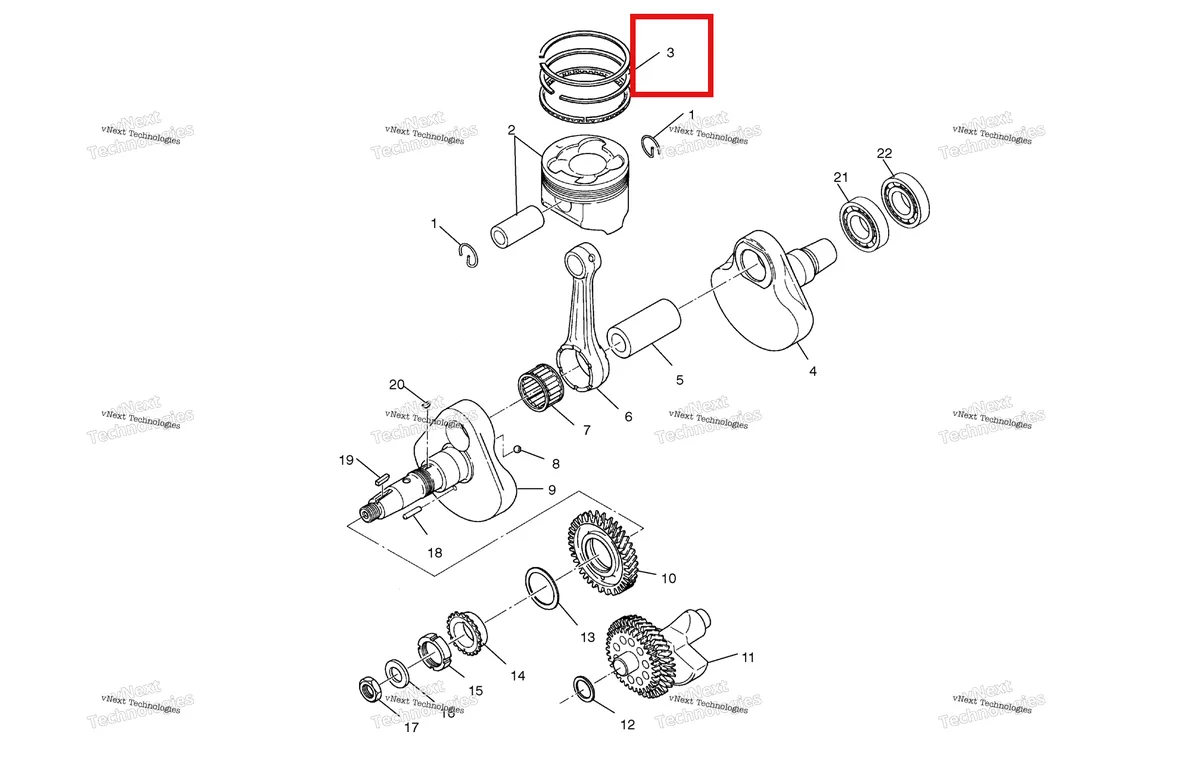 Деталь 3087226 на схеме узла Crankshaft & Piston