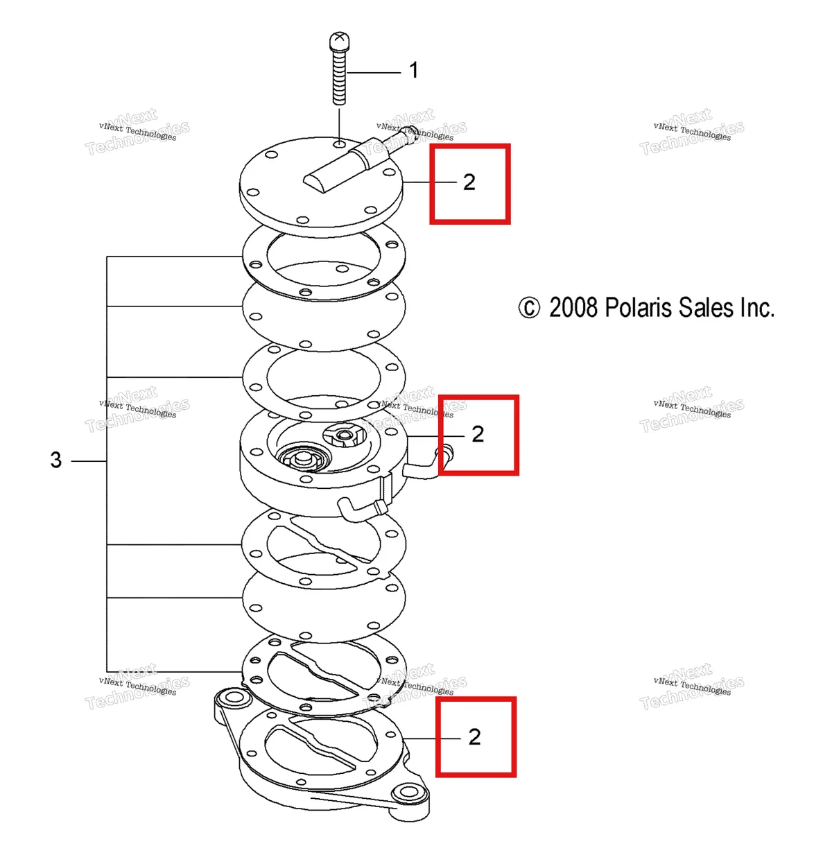 Деталь 3089751 (Топливный насос в сборе включает 9 10 Polaris Widetrak LX (2006) (3089751)) на схеме узла Engine, Fuel Pump
