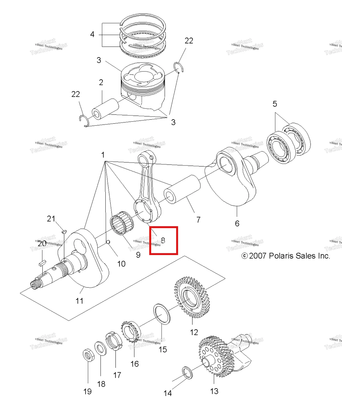 Деталь 3090273 на схеме узла Engine, Crankshaft & Piston