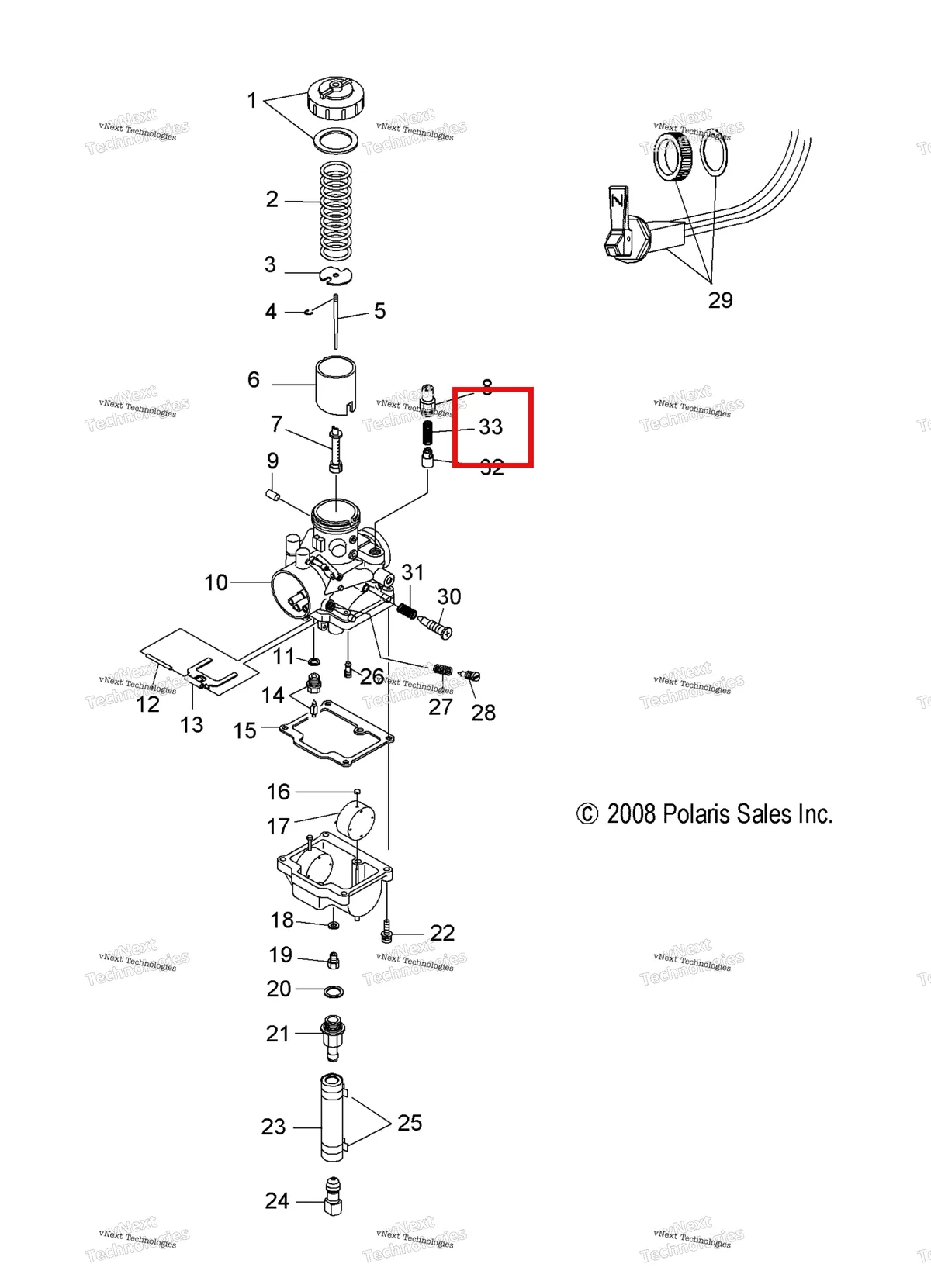 Деталь 3130006 (Дроссель пружина Polaris Widetrak LX (2006) (3130006)) на схеме узла Engine, Carburetor & Choke