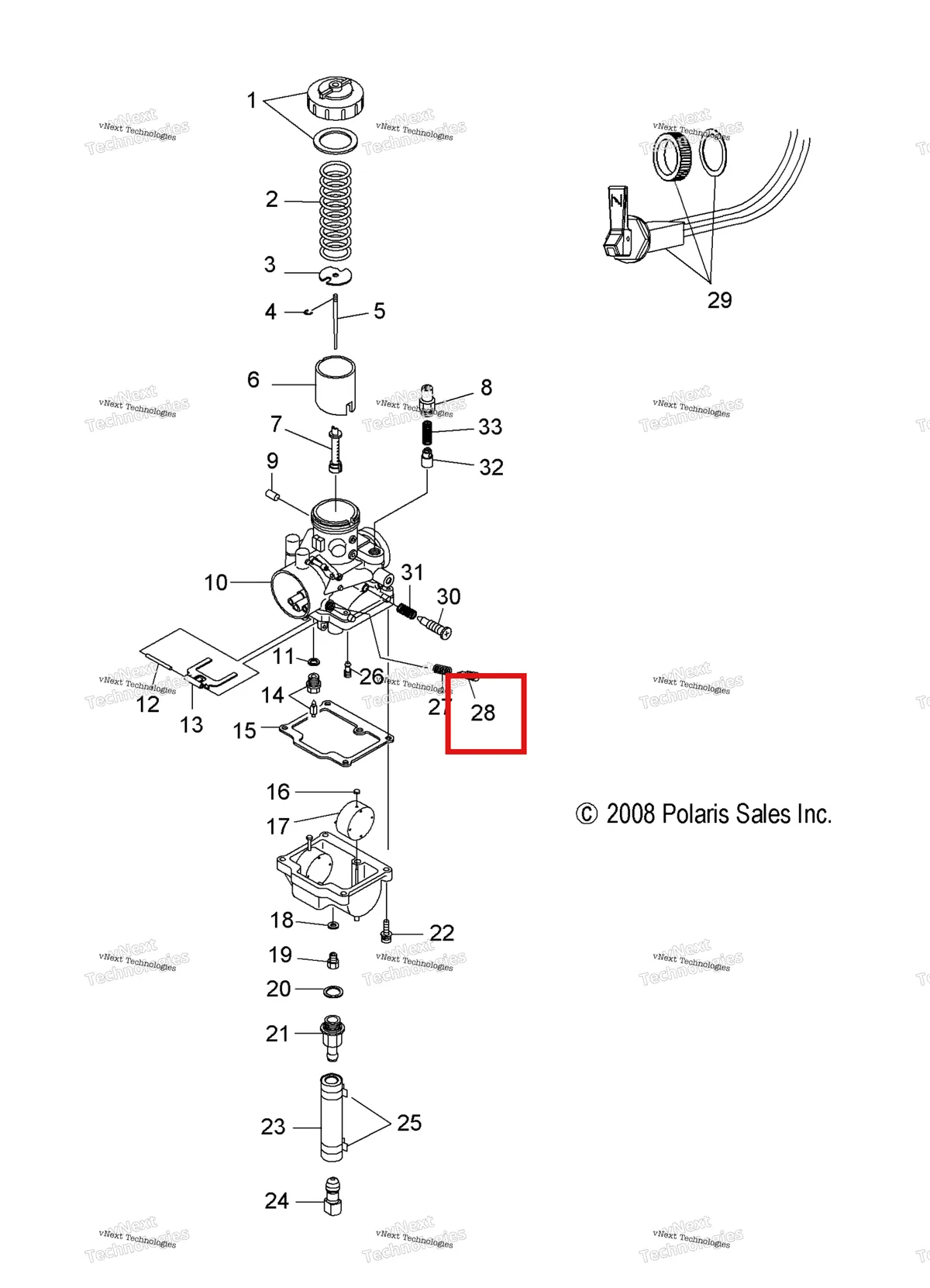 Деталь 3130011 (Воздушный винт Polaris Widetrak LX (2006) (3130011)) на схеме узла Engine, Carburetor & Choke