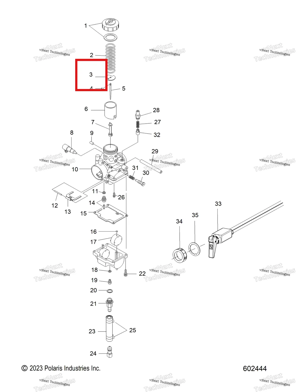 Деталь 3130027 (Дроссель пластина Polaris Widetrak LX (2006) (3130027)) на схеме узла Engine, Carburetor And Choke