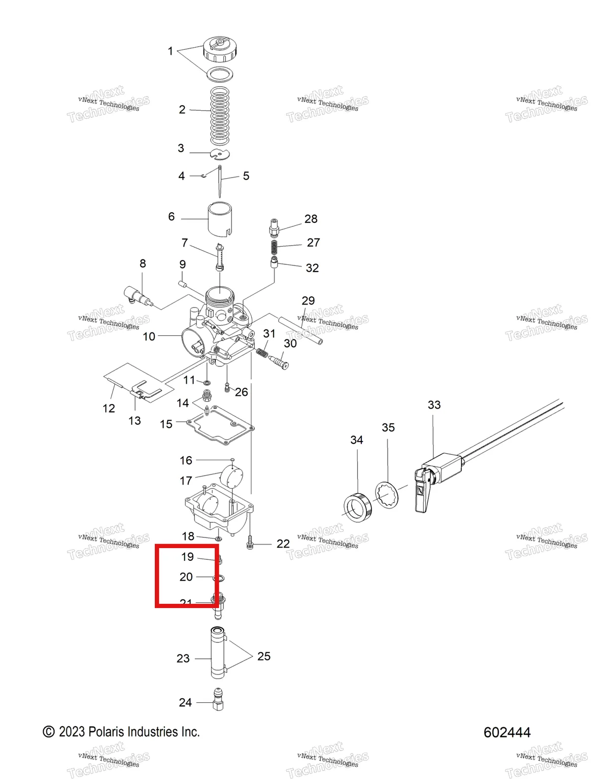 Деталь 3130239 (Уплотнительное кольцо Polaris Widetrak LX (2006) (3130239)) на схеме узла Engine, Carburetor And Choke