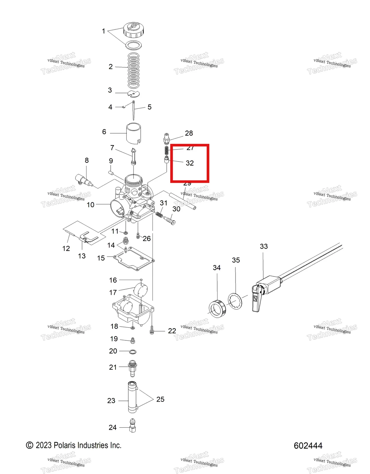 Деталь 3130328 (PLUNGER в сборе Polaris Widetrak LX (2006) (3130328)) на схеме узла Engine, Carburetor And Choke