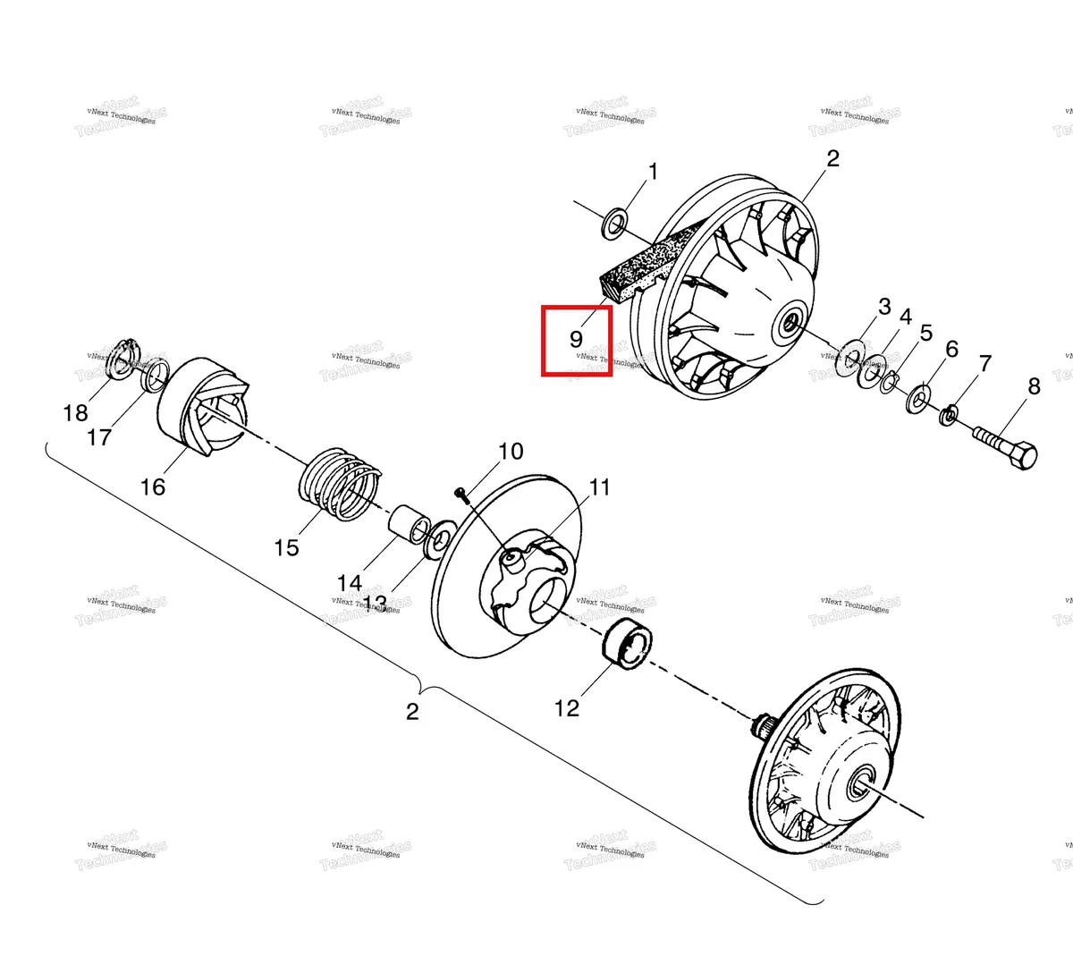 Деталь 3211069 на схеме узла Driven Clutch