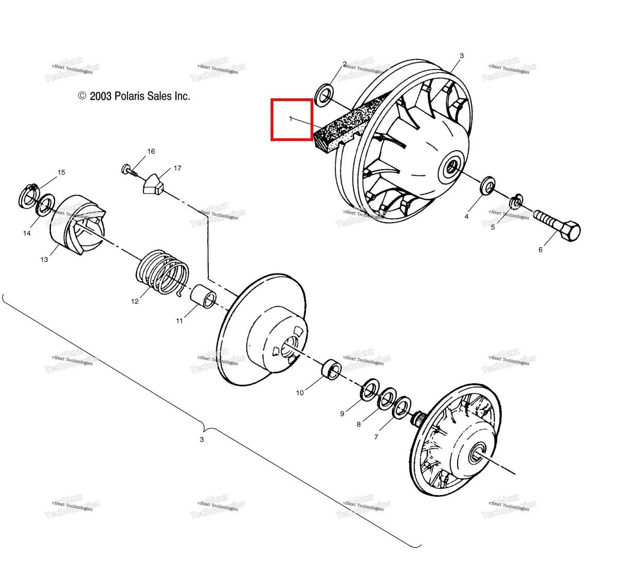 Деталь 3211077 на схеме узла Driven Clutch