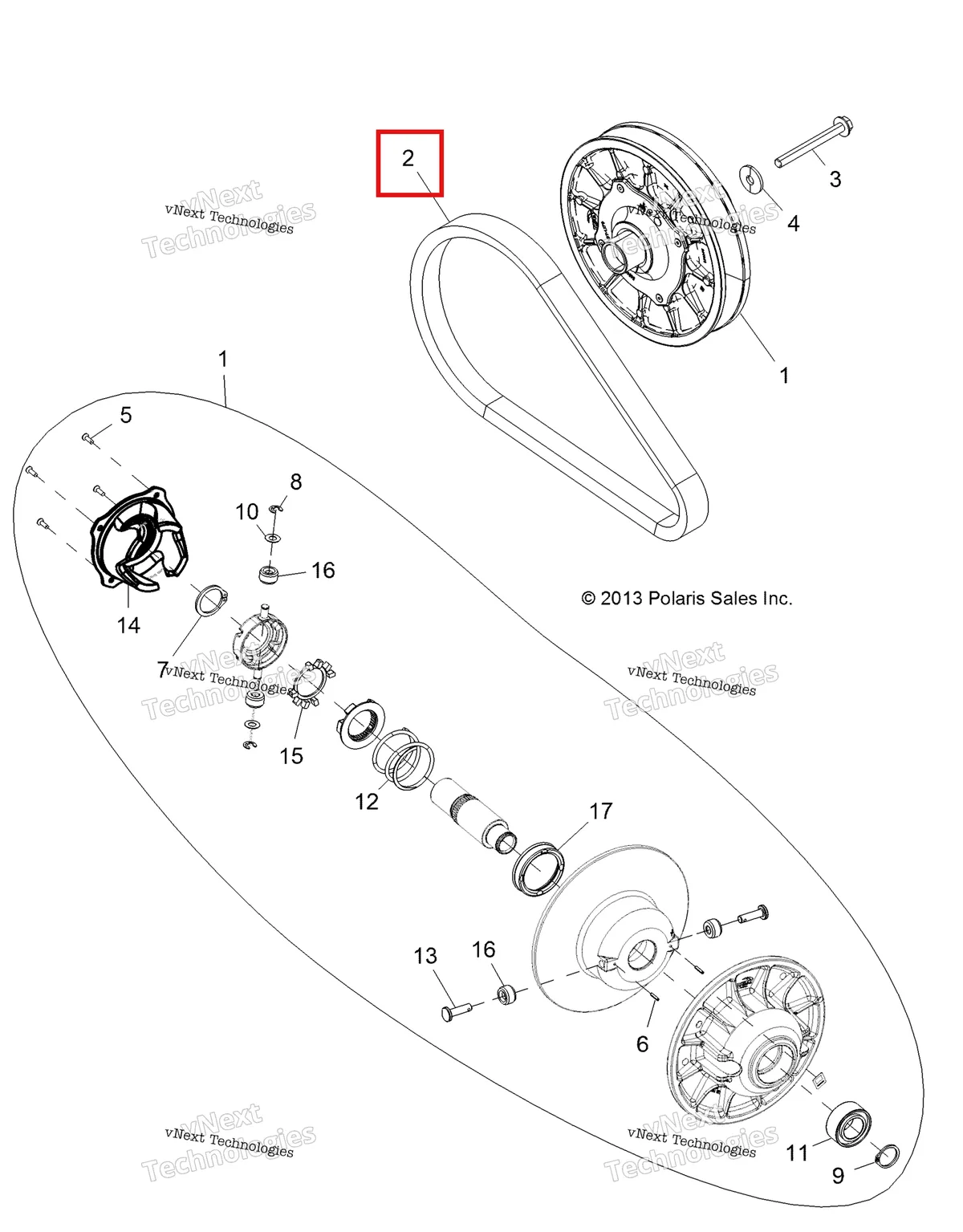 Деталь 3211148 на схеме узла Drive Train, Secondary Clutch