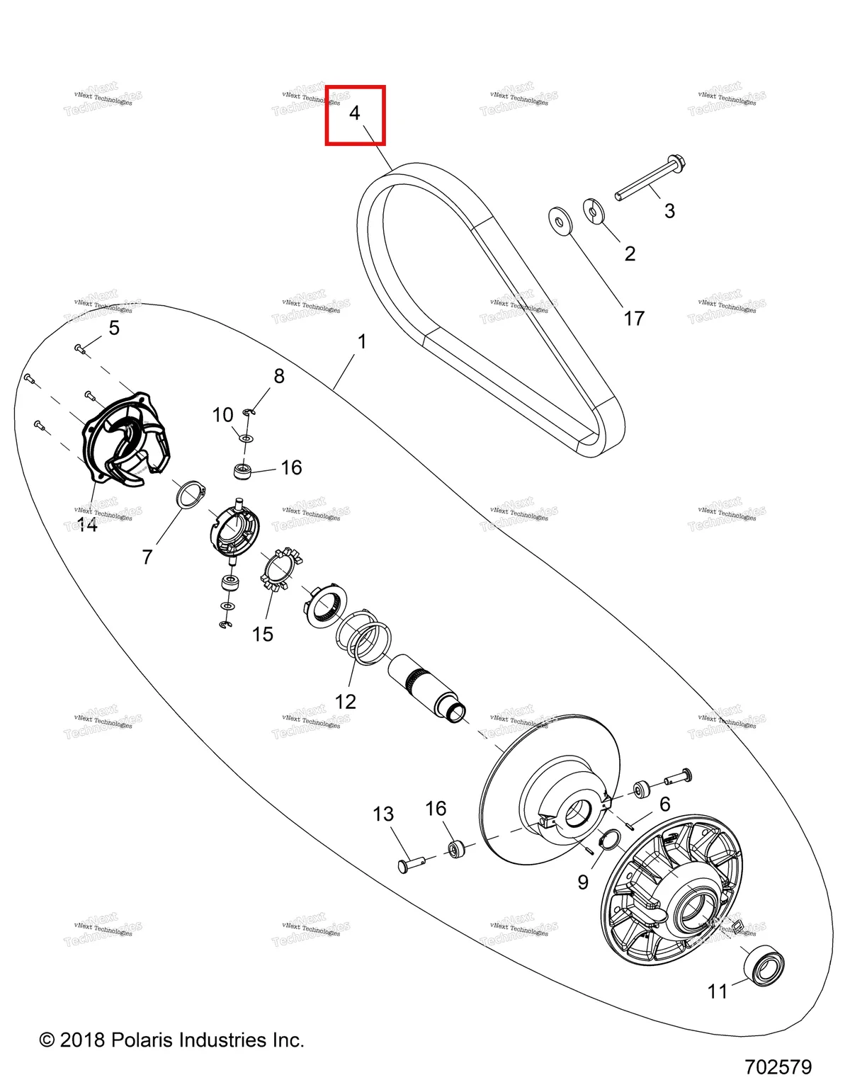 Деталь 3211149 на схеме узла Drive Train, Secondary Clutch