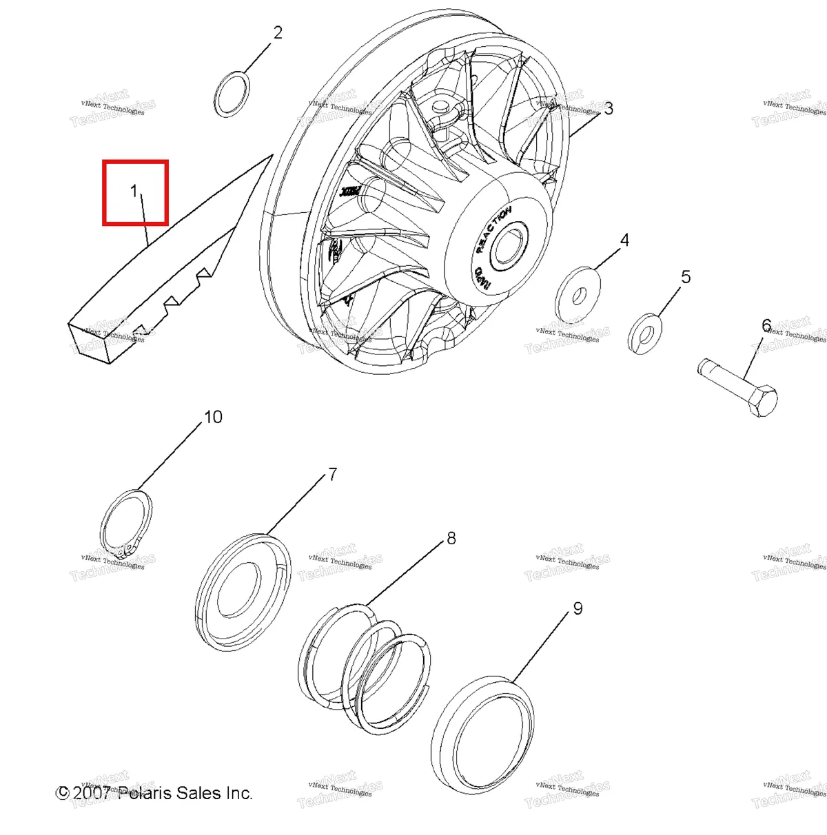 Деталь 3211162 на схеме узла Drive Train, Secondary Clutch