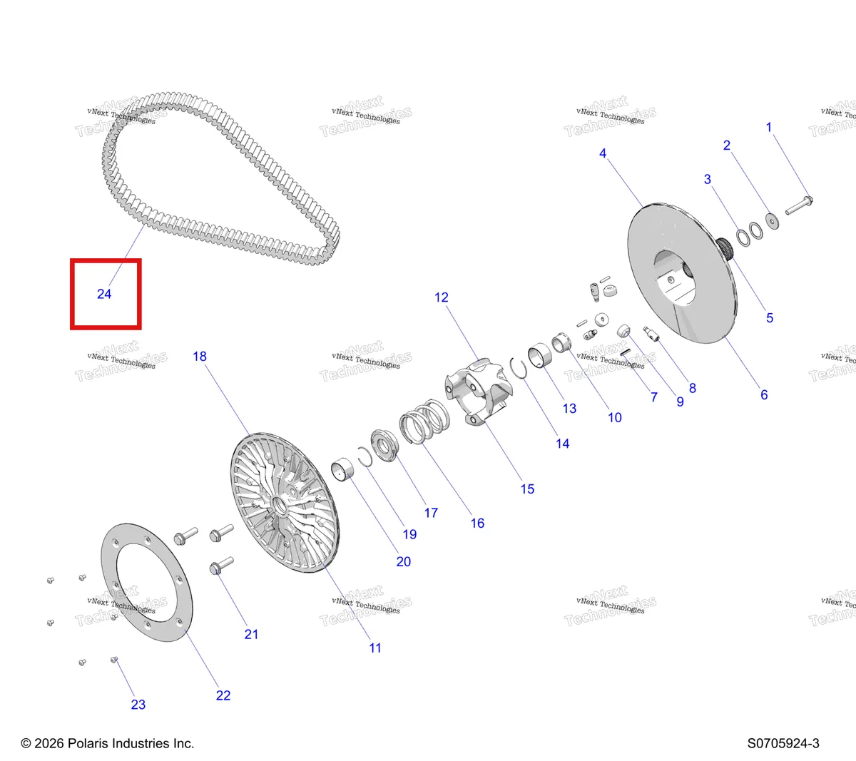 Деталь 3211186 на схеме узла Drive Train, Secondary Clutch