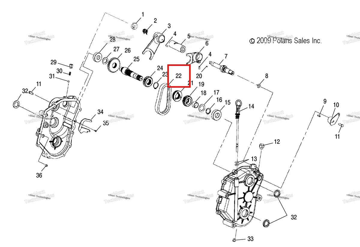 Деталь 3222166 на схеме узла Drive Train, Gearcase (49Snowdrivetrain10widelx)