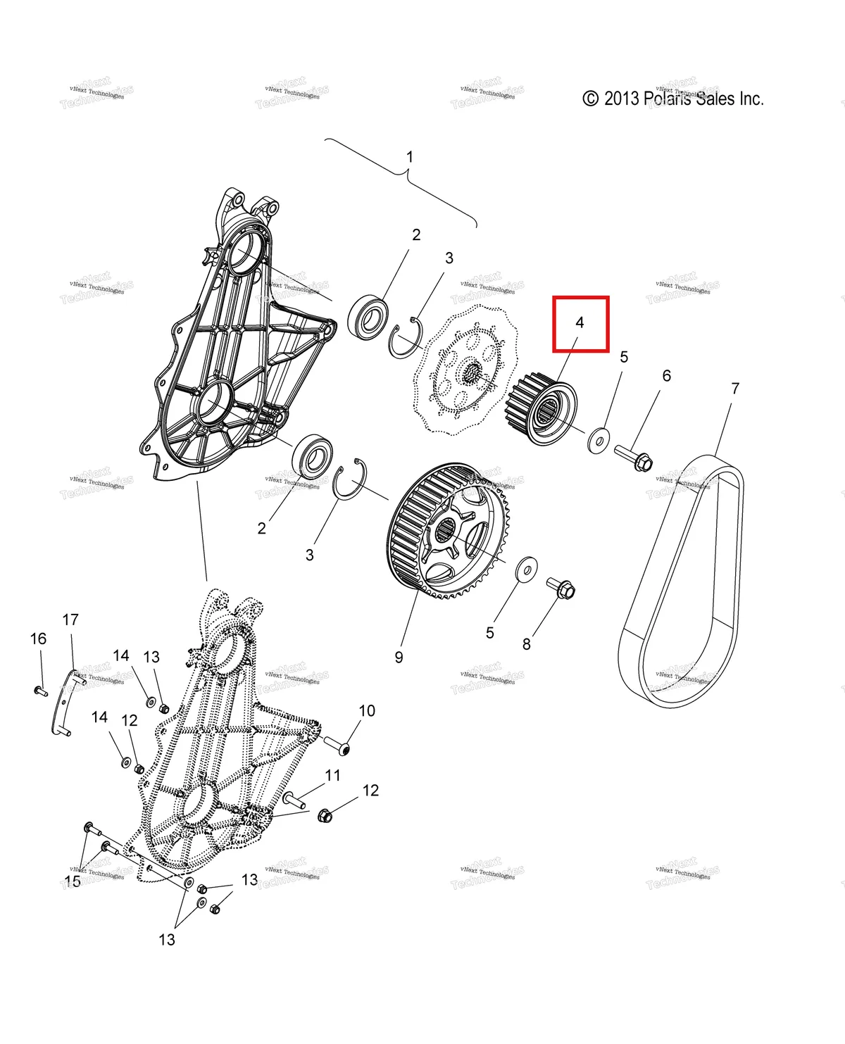 Деталь 3222204 на схеме узла Drive Train, Quickdrive Belt System All Options