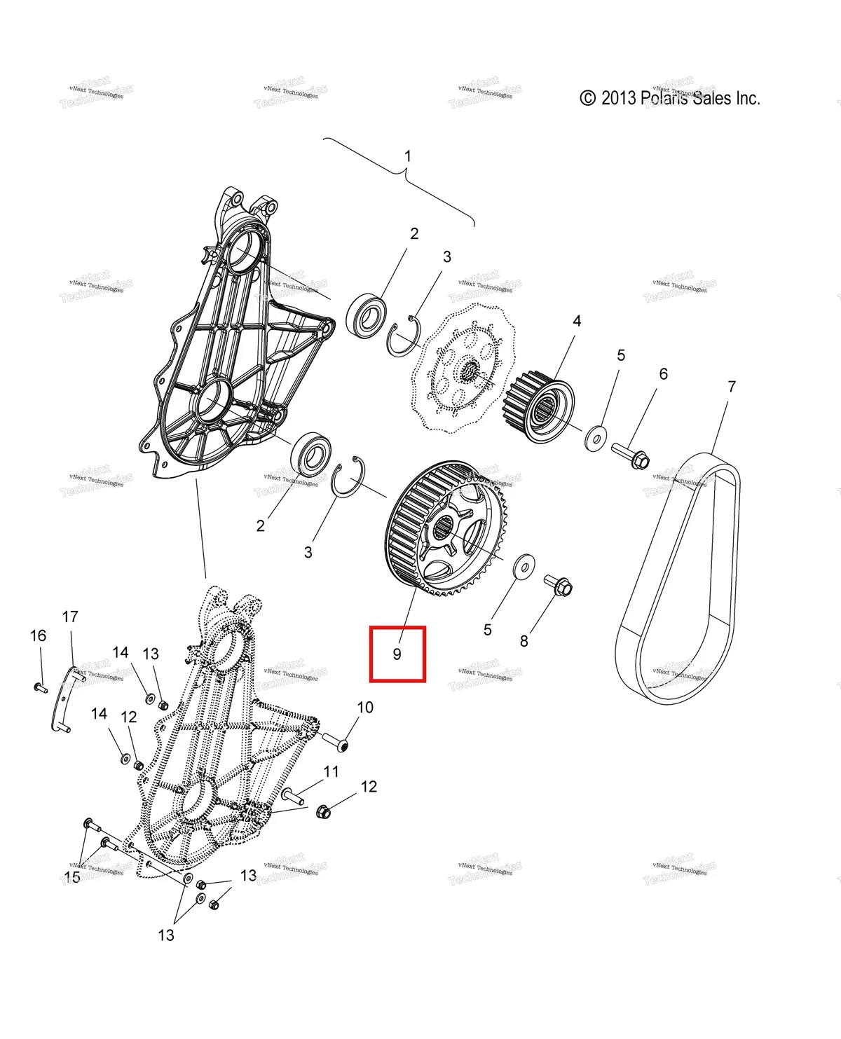 Деталь 3222220 на схеме узла Drive Train, Quickdrive Belt System All Options