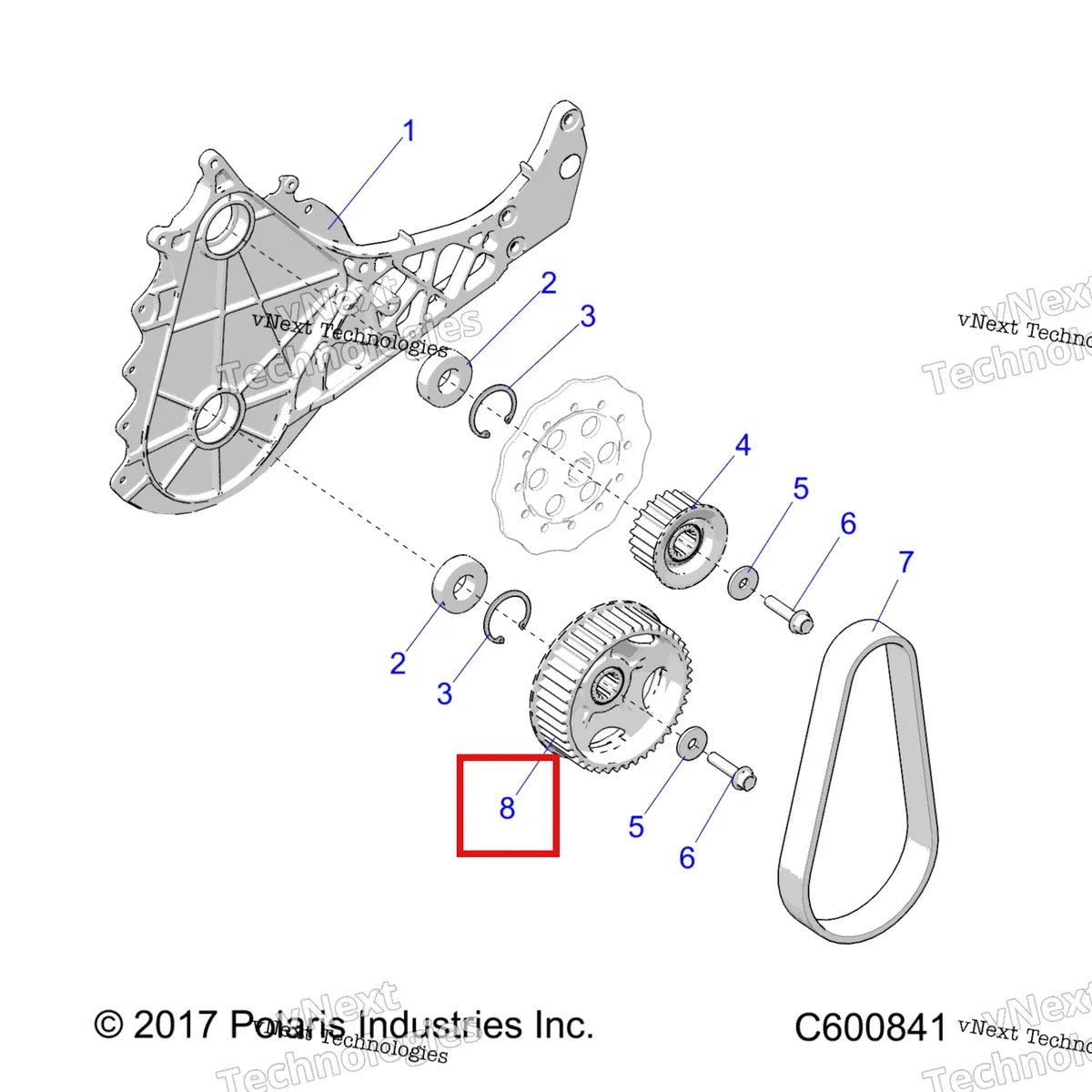 Деталь 3222340 на схеме узла Drive Train, Quickdrive Belt System