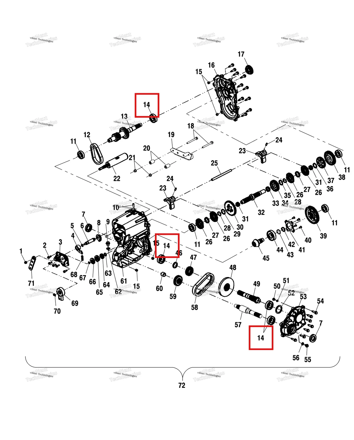 Деталь 3233019 на схеме узла Gearcase A11rd50aa/Ab (4981798179D05)