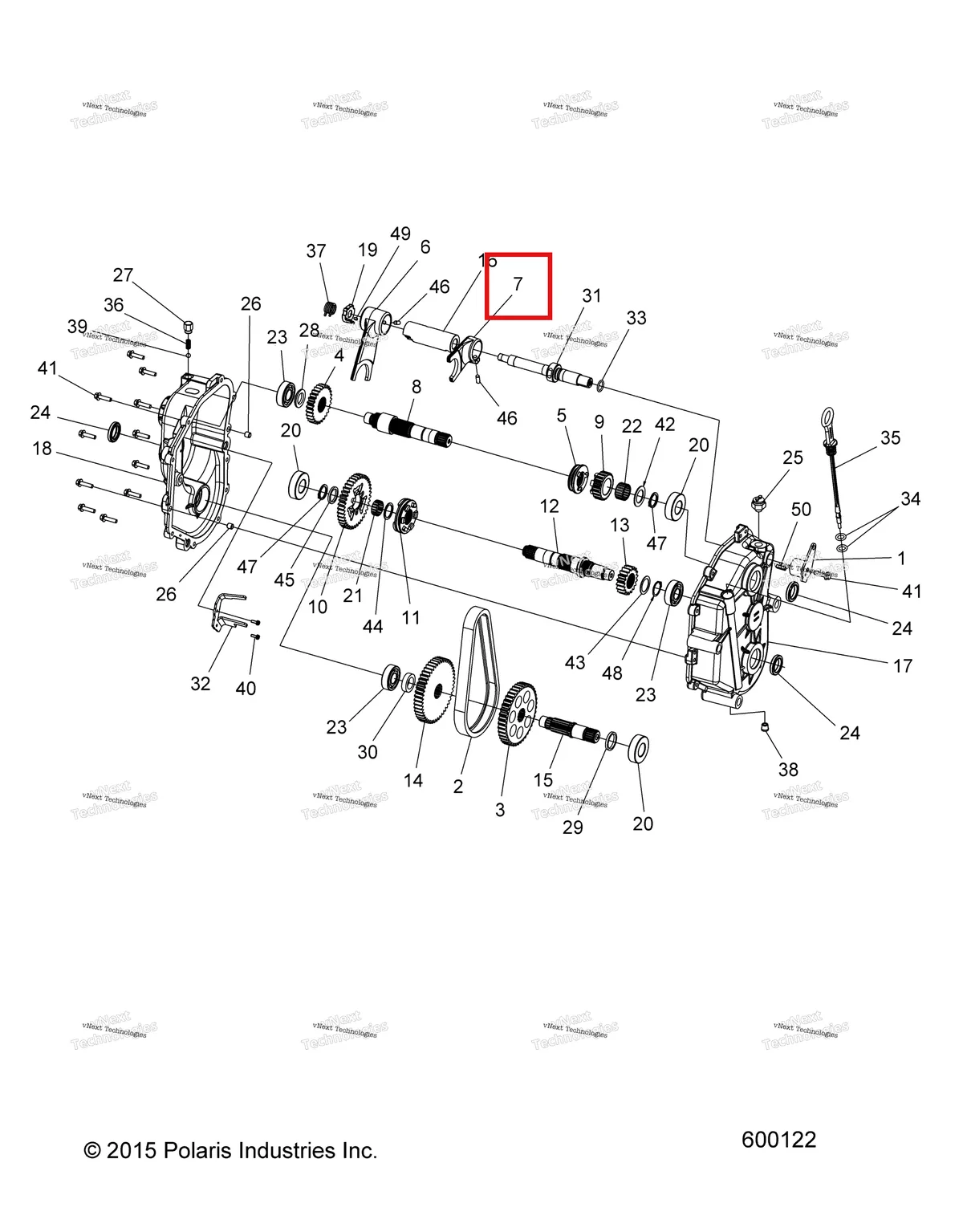 Деталь 3233505 (Discontinued Polaris Widetrak LX (2006) (3233505)) на схеме узла Drive Train, Gearcase