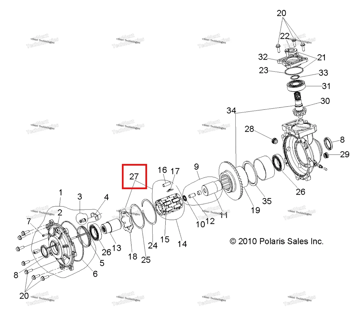 Деталь 3234377 на схеме узла Drive Train, Front Gearcase Internals