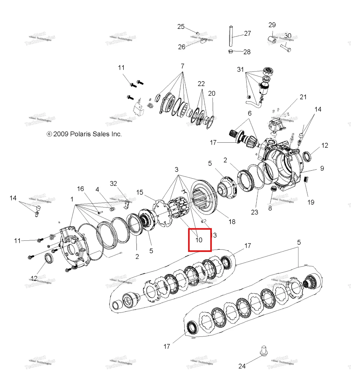 Деталь 3234466 на схеме узла Drive Train, Front Gearcase & Mounting (49Atvgearcase1332832)