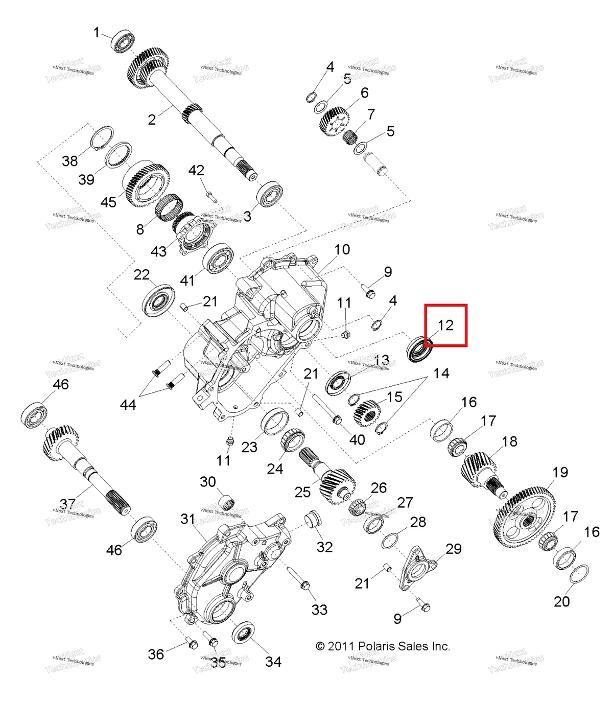 Деталь 3234551 на схеме узла Drive Train, Main Gearcase Internal Components 1