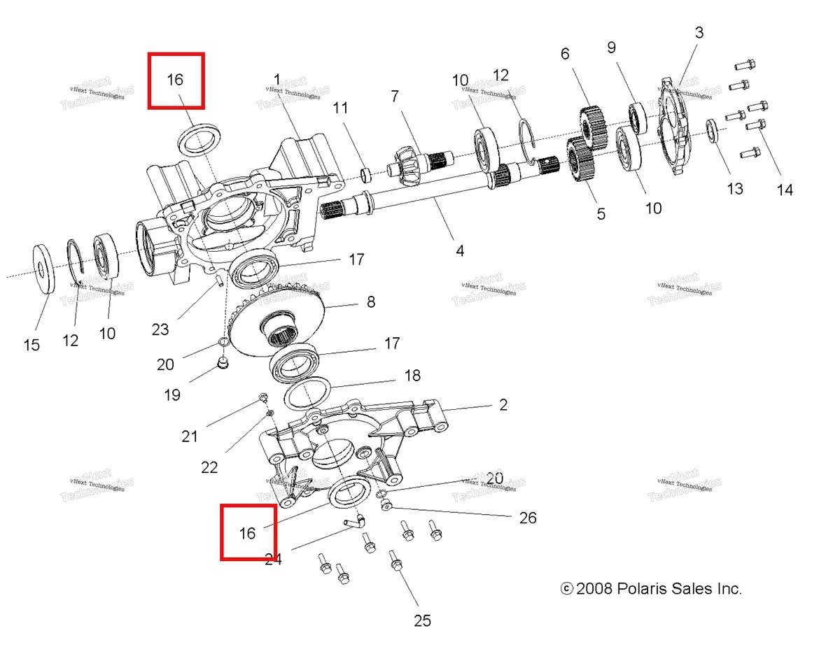 Деталь 3234660 на схеме узла Drive Train, Mid Gearcase Internals